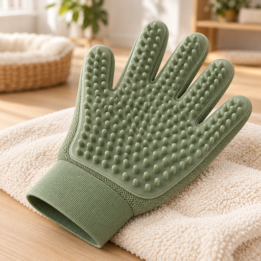 AI-generated illustration of Gentle Grooming Glove; props not included
