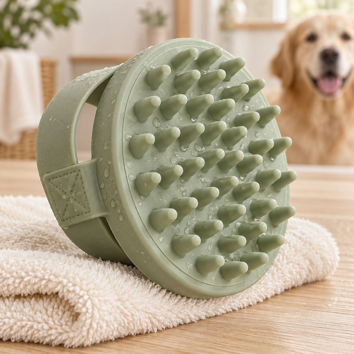AI-generated illustration of Palm Bath Massage Brush; props not included