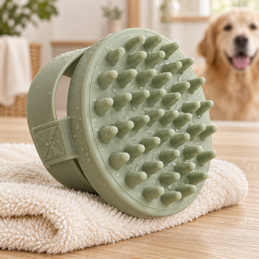AI-generated illustration of Palm Bath Massage Brush; props not included