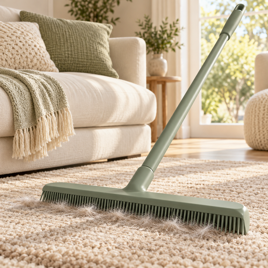AI-generated illustration of Pet Hair Carpet Rake; props not included
